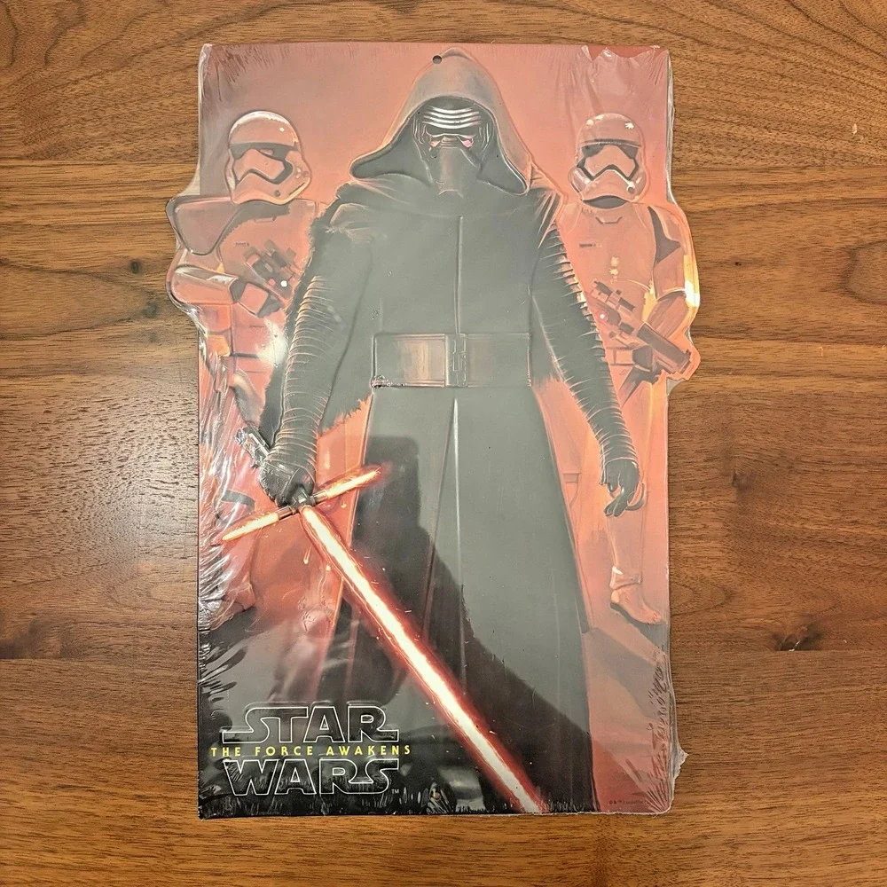 Star Wars Force Awakens Kylo Ren Stormtrooper Metal Wall Sign Open Road Brands